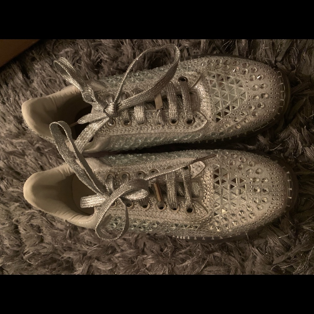 Silver metallic sneakers